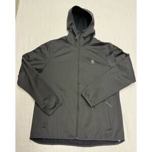 Topo Designs Hoodie Womens Size Large Full Zipper Black Long Sleeve